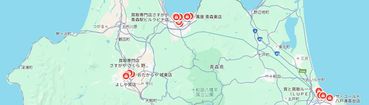 青森県-質屋-質入れ一覧-googlemap