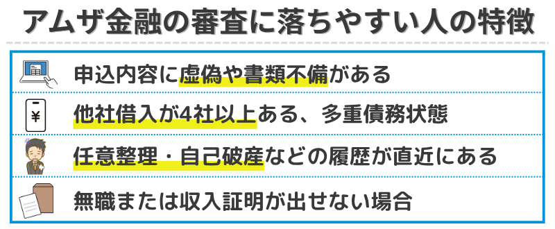 アムザ金融-審査-落ちやすい人-特徴