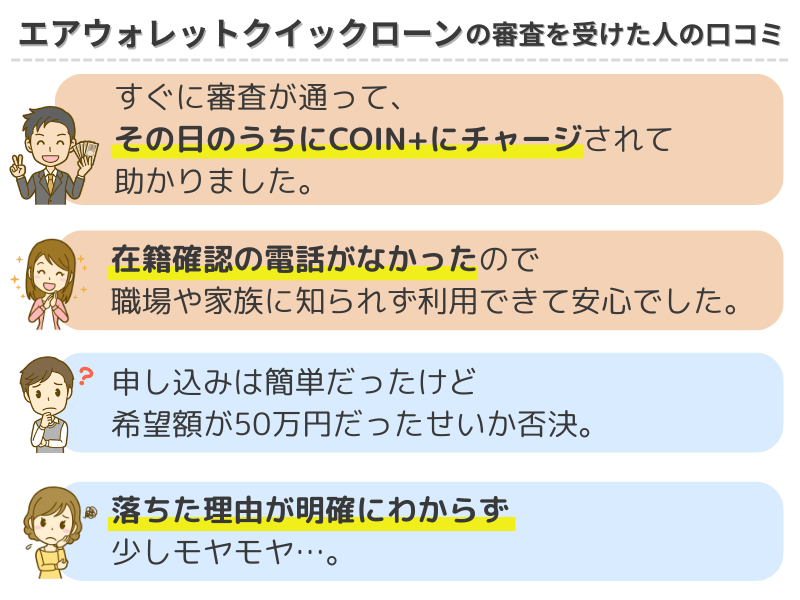 エアウォレットクイックローン-口コミ