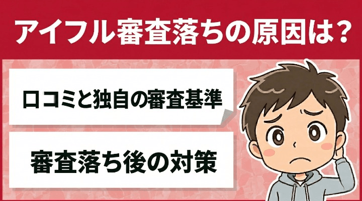 アイフル審査落ちの原因は？口コミから判明した独自の審査基準と対策　アイキャッチ