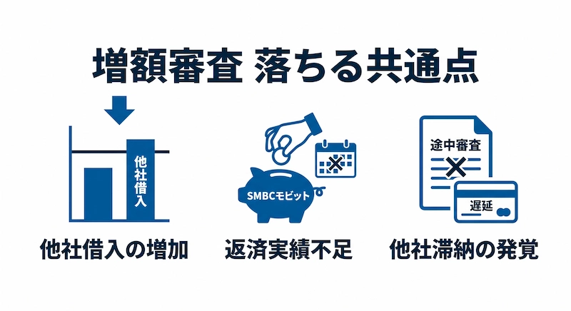 SMBCモビットの増額申請「特有」の落ちる理由　図解
