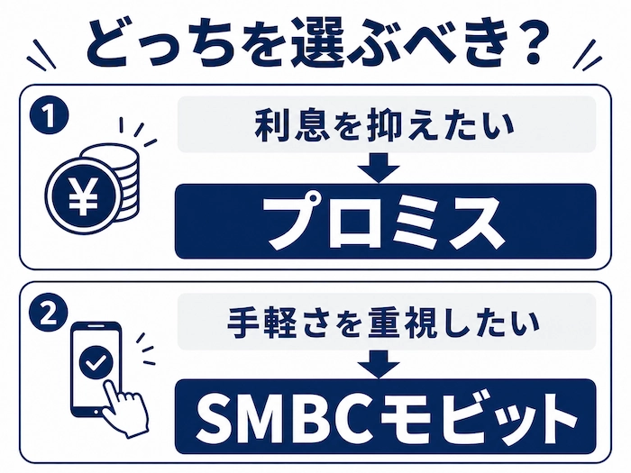プロミスとSMBCモビット比較　図解