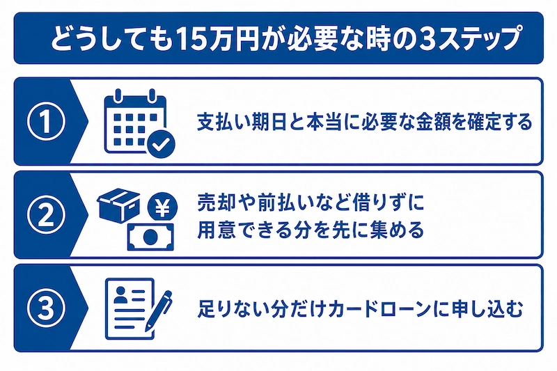 15万円必要な時の3ステップ　図解