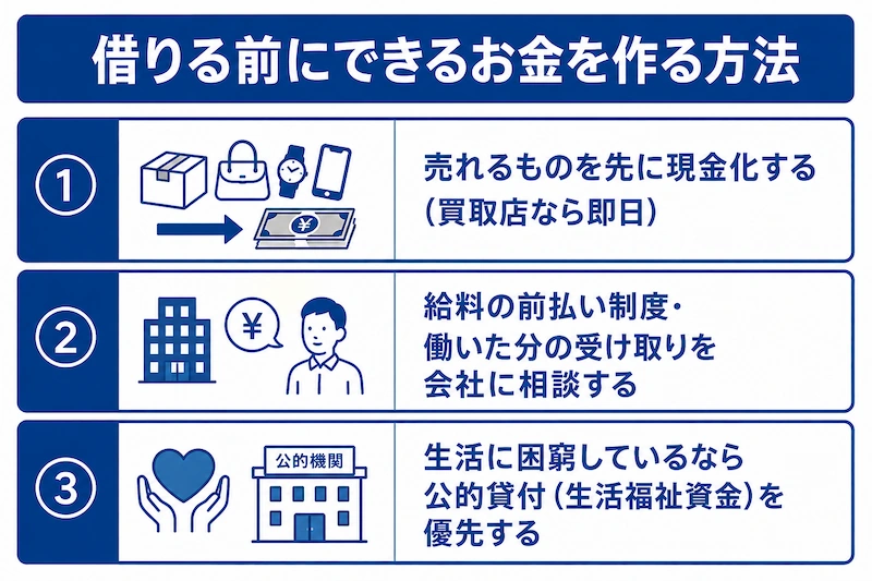 借りる前にできるお金を作る方法　図解